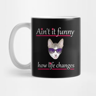 Ain't it funny how life changes with a cat Mug